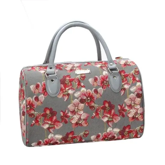 Signare USA Orchid Grey and Pink Travel Bag image {5}