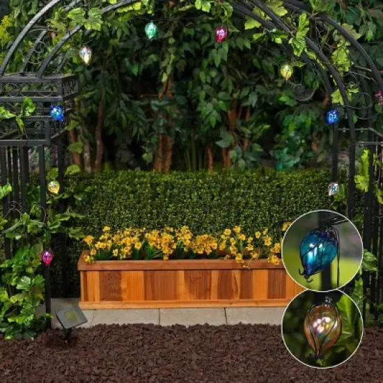 Alpine Corporation 10ct LED Solar Colorful Air Balloons: Polystyrene, Weather-Resistant, Garden Decor image {3}