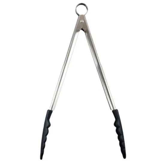 Cuisipro 12 Inch Silicone Locking Tongs, Black image {3}