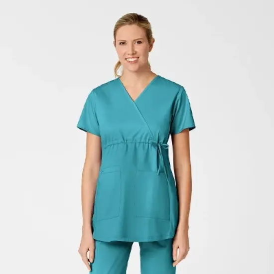 Wink Maternity Mock Wrap Scrub Top image {18}