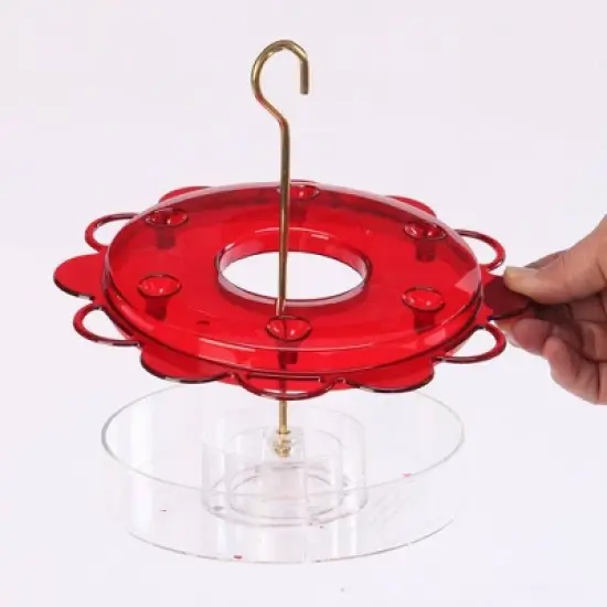 Birds Choice 12oz Hummerfest Hummingbird Feeder: Weather-Resistant, Bee Proof Ports, Brass Hanger image {4}