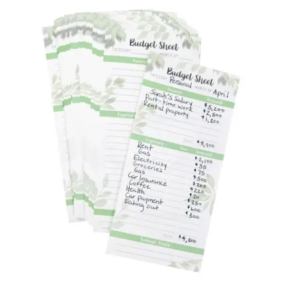 Paper Junkie 120 Pack Budget Sheets for Cash Envelopes, Account Expense Tracker Pages, 6.5 x 3.1 in image {2}
