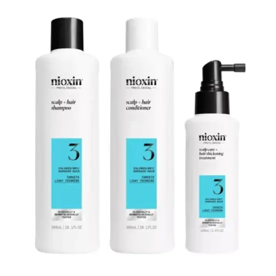 Nioxin System 3 Trio: Cleanser Shampoo 10.1 oz, Scalp Therapy Conditioner 10.1 oz, Scalp & Hair Treatment 3.38 oz image {3}