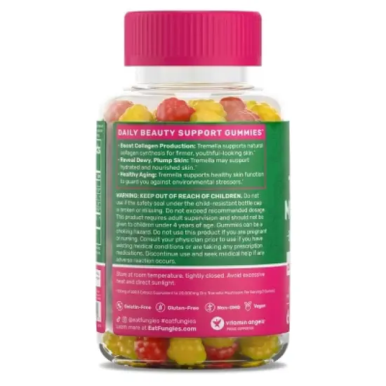 Fungies Tremella Mushroom Beauty Vitamin Vegan Gummies - 60ct image {2}