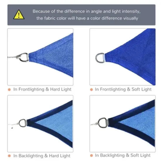 Resenkos Backyard Garden Canopy, Camping Canopy Screen Tent,16' x 20' Sun Shade Sail Canopy Outdoor Shade Sail Cloth for Patio Deck Yard, Blue image {7}