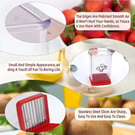 Kitcheniva Small Slicer for Fruit Vegetables Eggs with Brush image {2}