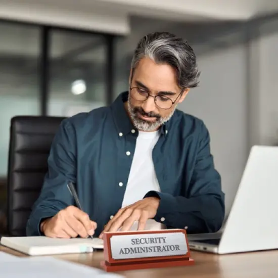 Unique Bargains Aluminium DIY Engraved Blank Nameplate Office Signages 12 Pcs image {3}