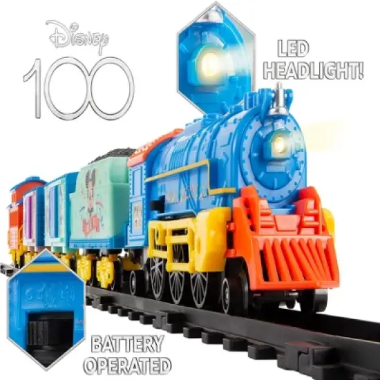 Lionel Trains Disney 100 Celebration Years of Wonder Battery Operated Ready-To-Play Set, Beloved Characters, Interactive Locomotive, 29 Pieces image {1}