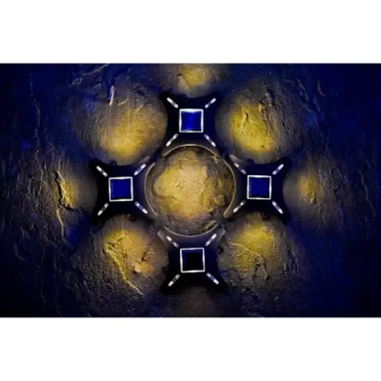 Maxsa Innovations 4pk Ninja Stars Solar Powered LED Accent Deck Lights image {3}