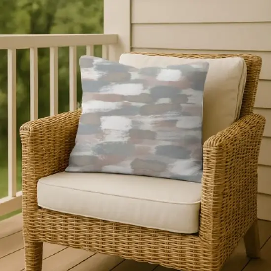 Creative Products Gray Brushstroke Pattern 18x18 Indoor / Outdoor Pillow image {5}