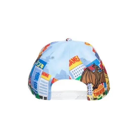 Godzilla Cityscape Monsters Cartoon All Over Print Snapback Hat for Men image {2}
