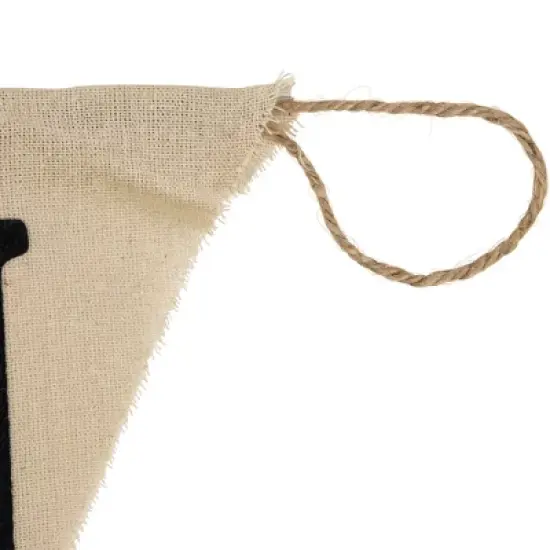 Northlight 18.75" Beige Battery Operated LED Lighted Burlap Happy Halloween Banner image {6}