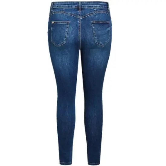 Women's Plus Size Asha Spirit Crop Jean - mid denim | CITY CHIC image {4}