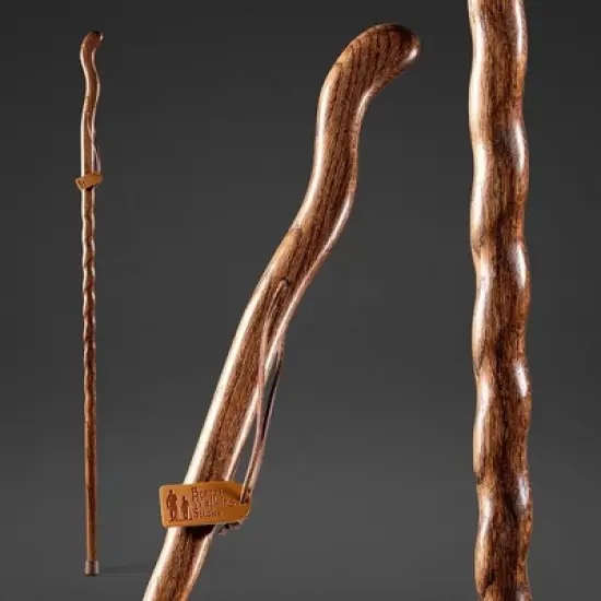 Brazos Twisted Fitness Walker Brown Wood Walking Stick 55 Inch Height image {5}