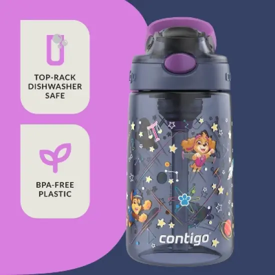 Contigo 14oz Plastic Paw Patrol Kids' Space Zodiac Aubrey Cleanable Autospout Water Bottle image {3}