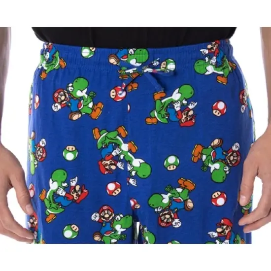 Nintendo Men's Mario and Yoshi Power Up Soft Touch Cotton Pajama Pants image {2}