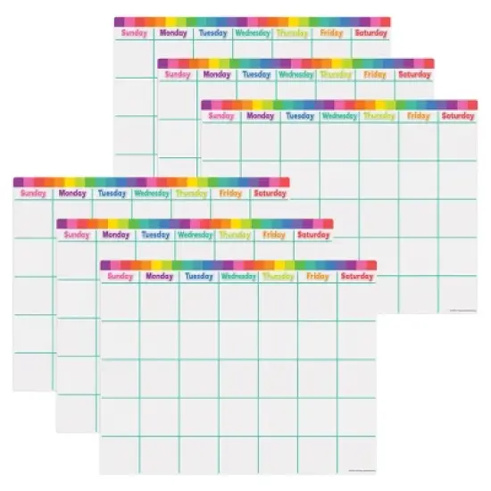 Teacher Created Resources&reg; Colorful Calendar Write-On/Wipe-Off Chart, Pack of 6 image {3}
