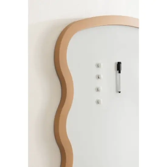 Kate & Laurel All Things Decor 24"X36" Holbrook Wavy Magnetic Dry Erase Board Gold image {7}