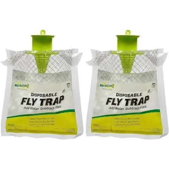 RESCUE! Outdoor Disposable Fly Trap, Green, 2 Pack image {6}