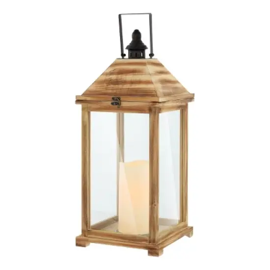 Elida 28.25" Indoor/Outdoor Lantern - PLT4082 - Light Brown - Safavieh image {1}