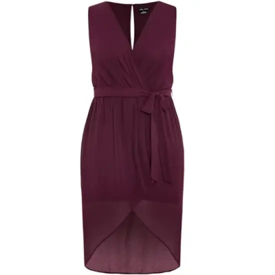 Women's Plus Size Sexy Tie Dress - spiced plum | CITY CHIC image {3}