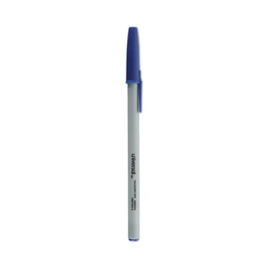 Universal Ballpoint Pen Value Pack, Stick, Medium 1 mm, Blue Ink, Gray/Blue Barrel, 60/Pack image {7}