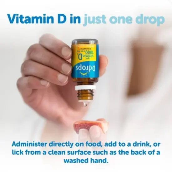 Ddrops Liquid Vitamin D3 Drops 1000 IU (25 mcg) - 180 drops - 0.17 fl oz image {2}