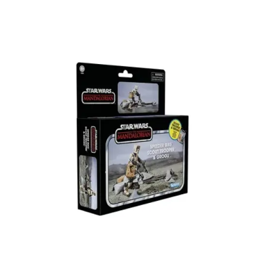 Star Wars: The Mandalorian Vintage Speeder Bike, Scout Trooper and Grogu Action Figure Set - 3pk image {5}