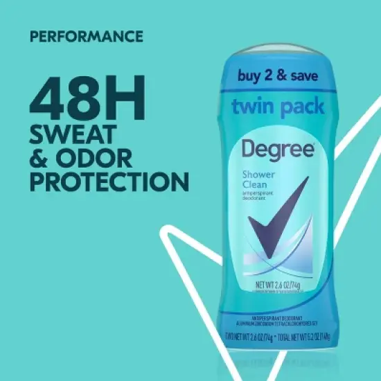Degree Shower Clean 48-Hour Solid Antiperspirant & Deodorant - 2.6oz/2ct image {3}
