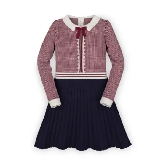 Hope & Henry Girls' Organic Cotton French Blocked Sweater Dress, Toddler image {9}