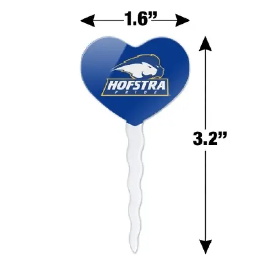 Hofstra University Lions Logo Heart Love Cupcake Picks Toppers Decoration Set of 6 image {5}
