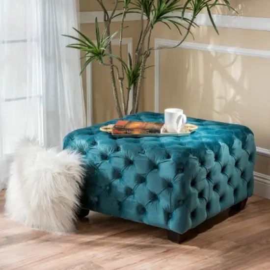 Piper Tufted Square Ottoman Bench - Christopher Knight Home image {1}