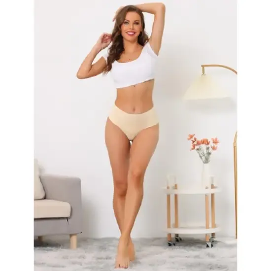 Allegra K Women's Unlined Tummy Control Breathable G-String Cheeky Thongs image {4}