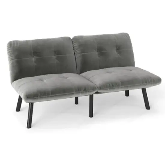 Gray Convertible Folding Modern sofa Bed image {6}
