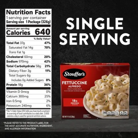 Stouffer's Frozen Classics Frozen Fettuccini Alfredo - 11.5oz image {6}