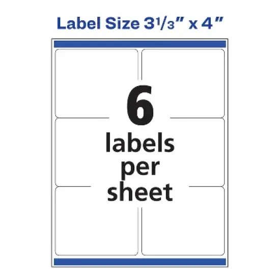 Avery Rectangle Labels with Sure Feed, 3-1/3" x 4", 600 Glossy White Labels image {4}
