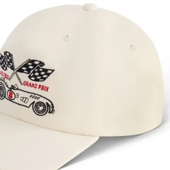 Concept One Women's Racecar Cotton Baseball Hat - White: Adjustable Twill Cap with Hook and Loop Fastener image {3}
