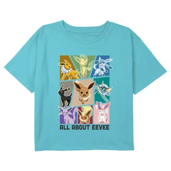 Girl's Pokemon All About Eeveelutions Crop Top T-Shirt image {2}