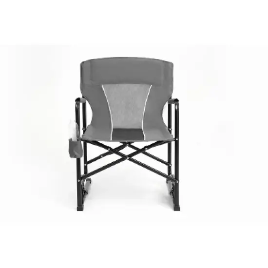 DOMETOUR Freestyle Rocker Camping Chair, Portable Folding Rocking Chair with Armrests, Drink Holder & Comfortable Backrest - Grey image {6}