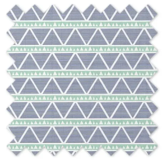 Bacati - Noah Large Triangles Mint Navy Muslin 3 pc Toddler Bed Sheet Set image {5}