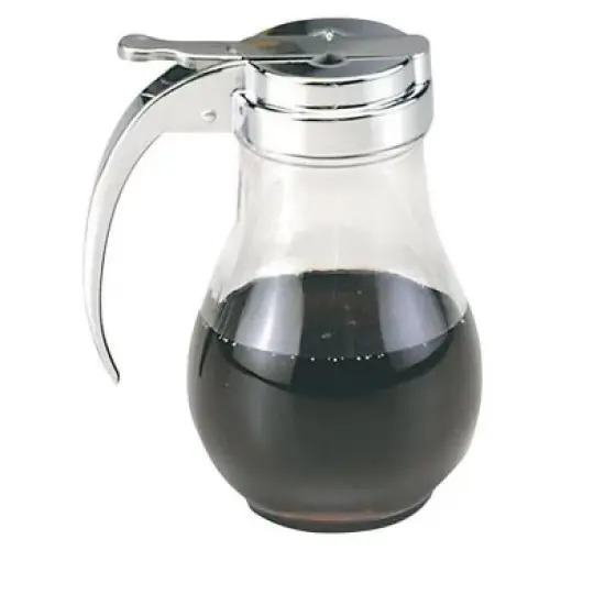 Norpro Silver/Clear Glass/Steel Syrup Dispenser 12 oz image {1}