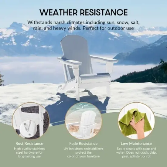 WestinTrends Nantucket Outdoor Patio HDPE Resin Adirondack Chair With Cup Holder and Phone Holder image {2}