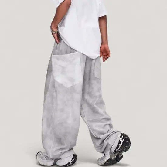 Anna-Kaci Active Men's Wide Leg Drawstring Pants with Relaxed Fit and Side Pockets image {3}