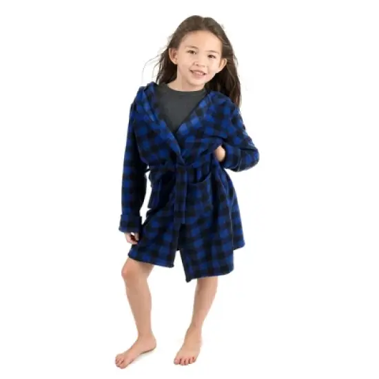 Leveret Kids Fleece Hooded Robe image {2}