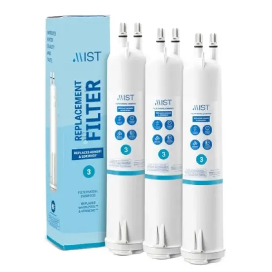 Mist EDR3RXD1 3pk Refrigerator Water Filter Replacement for EveryDrop Filter 3, Whirlpool 4396841 - NSF 42 Certified image {8}