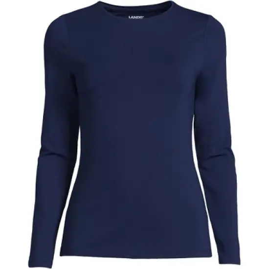 Lands' End Women's Plus Size Long Sleeve Lightweight Jersey Crew Neck Top image {5}