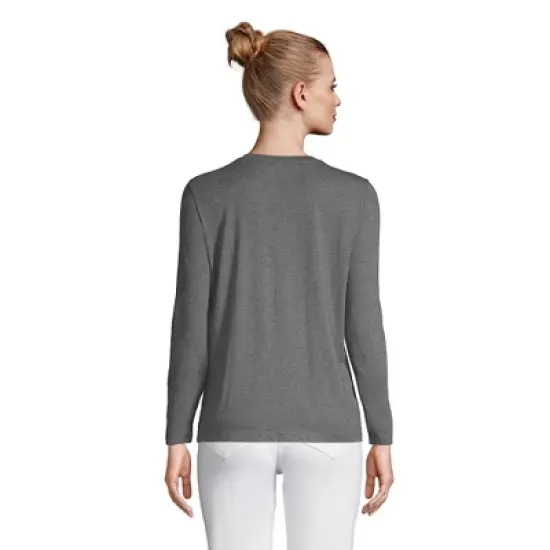 Lands' End Women's Tall Relaxed Supima Cotton Long Sleeve V-Neck T-Shirt image {1}