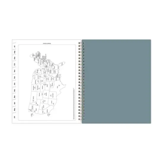 Blue Sky 7"x9" 2025-2026 Weekly/Monthly Wirebound Planner Clear Cover Langostino Stripe image {9}