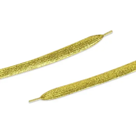 INSPIRE CHIC Polyester Regular Flat Glittering Shoelaces 0.43inches Width 1 Pair (2 Pcs) image {3}