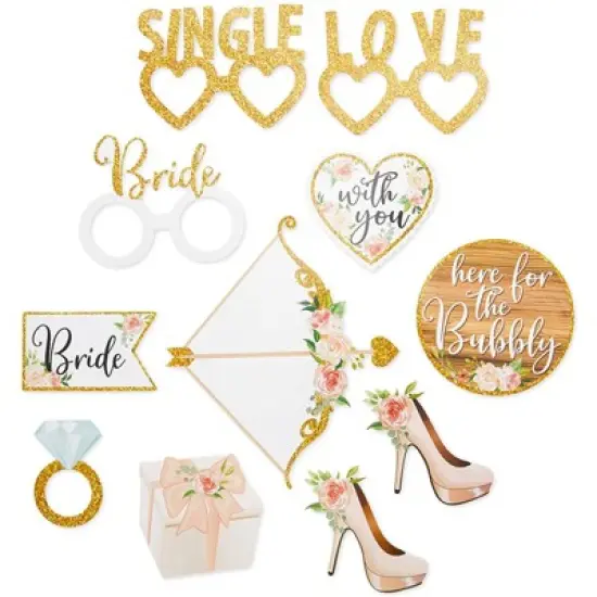 Sparkle and Bash 72 Piece Photo Props for Rustic Wedding Party Decorations image {1}